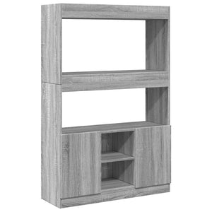 vidaXL Highboard Grey Sonoma 92x33x140 cm Engineered Wood