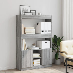 vidaXL Highboard Grey Sonoma 92x33x140 cm Engineered Wood