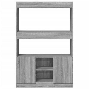 vidaXL Highboard Grey Sonoma 92x33x140 cm Engineered Wood