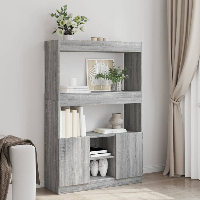 vidaXL Highboard Grey Sonoma 92x33x140 cm Engineered Wood