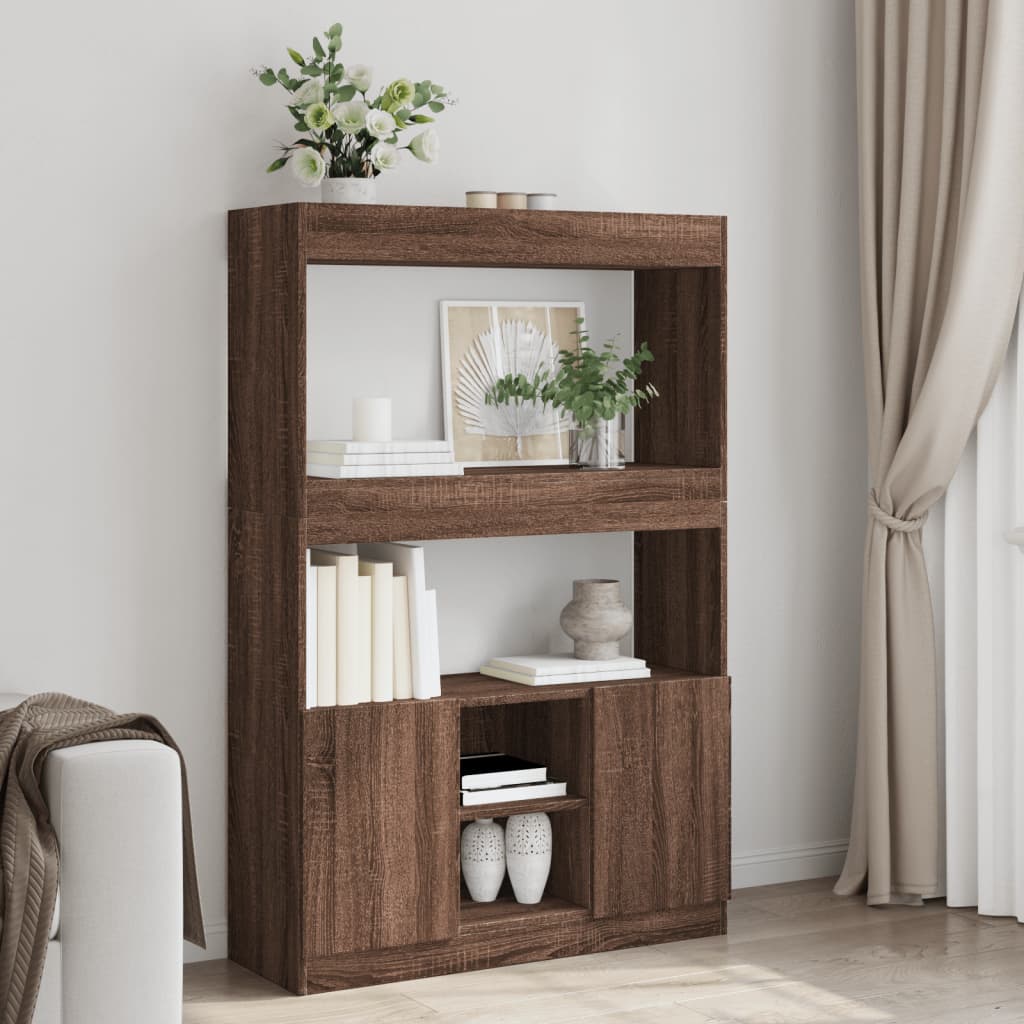 vidaXL Highboard Brown Oak 92x33x140 cm Engineered Wood