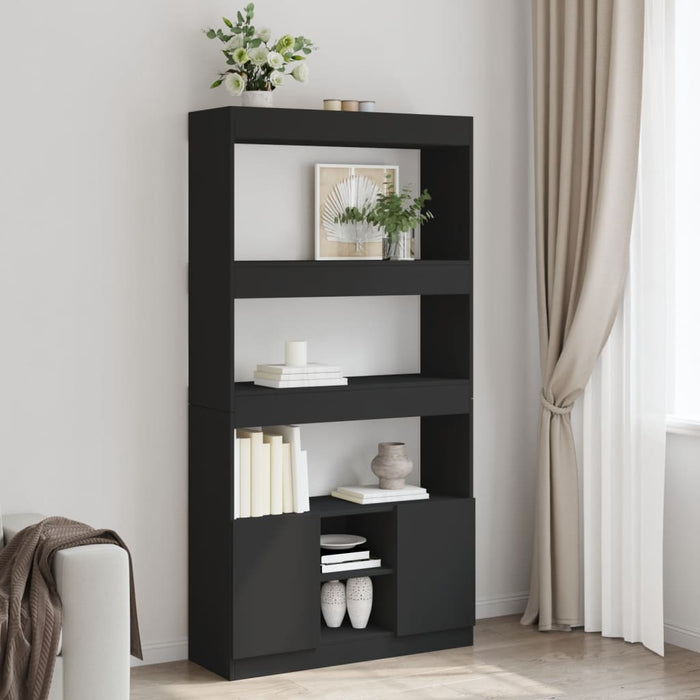 vidaXL Highboard Black 92x33x180 cm Engineered Wood