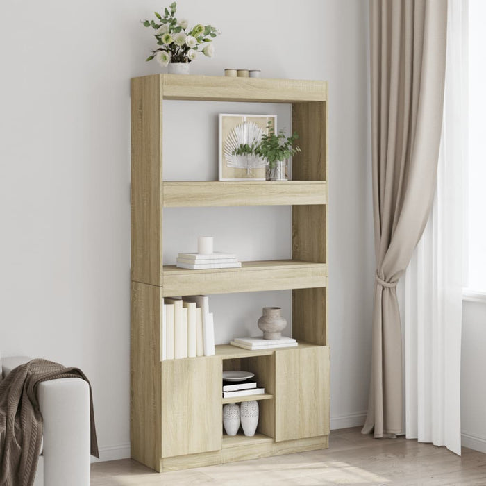 vidaXL Highboard Sonoma Oak 92x33x180 cm Engineered Wood