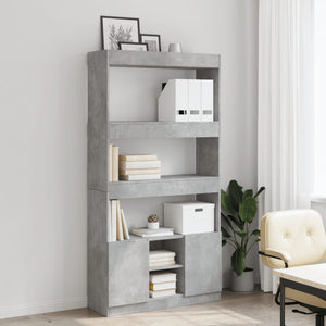 vidaXL Highboard Concrete Grey 92x33x180 cm Engineered Wood