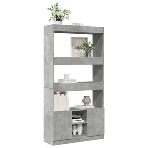 vidaXL Highboard Concrete Grey 92x33x180 cm Engineered Wood