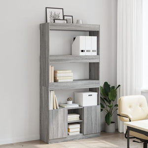 vidaXL Highboard Grey Sonoma 92x33x180 cm Engineered Wood