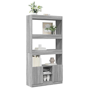 vidaXL Highboard Grey Sonoma 92x33x180 cm Engineered Wood