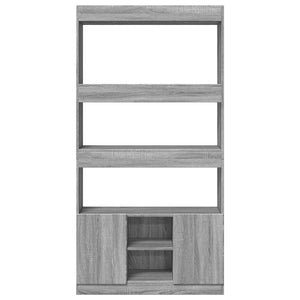 vidaXL Highboard Grey Sonoma 92x33x180 cm Engineered Wood