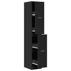 vidaXL Apothecary Cabinet Black 30x41x174.5 cm Engineered Wood