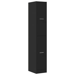 vidaXL Apothecary Cabinet Black 30x41x174.5 cm Engineered Wood