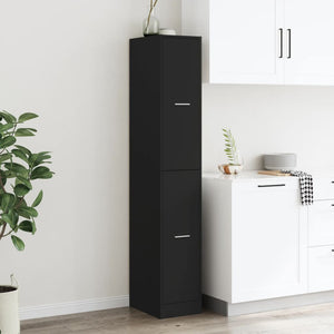vidaXL Apothecary Cabinet Black 30x41x174.5 cm Engineered Wood