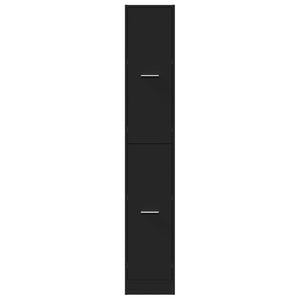 vidaXL Apothecary Cabinet Black 30x41x174.5 cm Engineered Wood