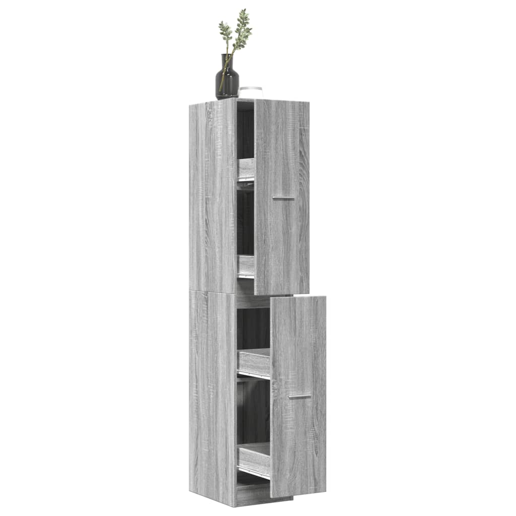 vidaXL Apothecary Cabinet Grey Sonoma 30x41x174.5 cm Engineered Wood