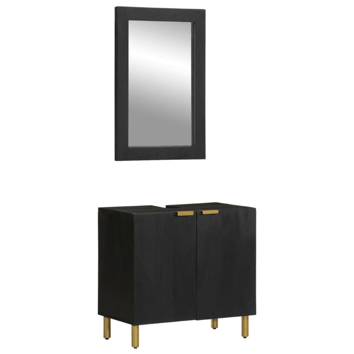 vidaXL 2 Piece Bathroom Furniture Set Black Engineered Wood