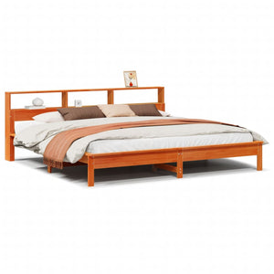 vidaXL Bed Frame without Mattress Wax Brown 200x200 cm Solid Wood Pine