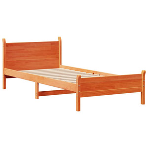 vidaXL Bed Frame without Mattress Wax Brown 90x200 cm Solid Wood Pine