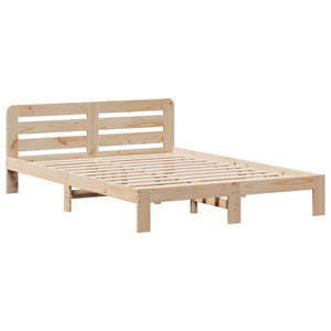 vidaXL Bed Frame without Mattress 150x200 cm King Size Solid Wood Pine