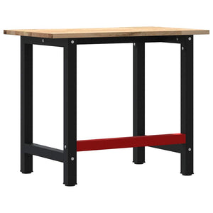 vidaXL Workbench 100x60x81.5 cm Solid Wood Oak