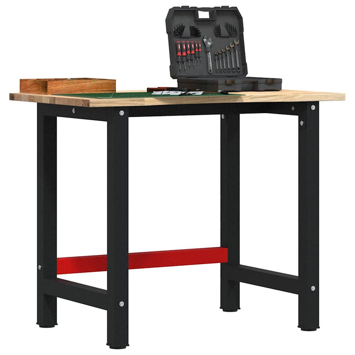 vidaXL Workbench 100x60x81.5 cm Solid Wood Oak