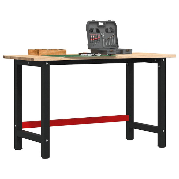 vidaXL Workbench 140x60x81.5 cm Solid Wood Oak