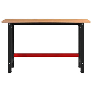 vidaXL Workbench Dark Brown 140x60x81.5 cm Solid Wood Oak