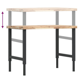 vidaXL Workbench 100x60x(73-99.5) cm Solid Wood Acacia Rectangular