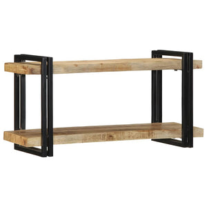 vidaXL Wall Shelf 90x33x45 cm Solid Rough Wood Mango