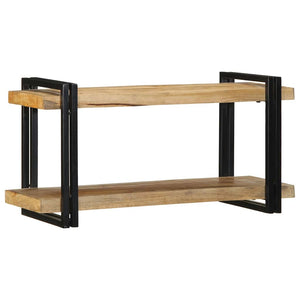 vidaXL Wall Shelf 90x33x45 cm Solid Rough Wood Mango