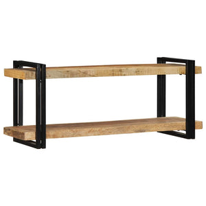 vidaXL Wall Shelf 110x33x45 cm Solid Rough Wood Mango