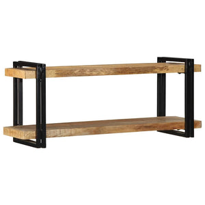 vidaXL Wall Shelf 110x33x45 cm Solid Rough Wood Mango