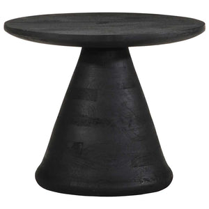 vidaXL Side Table Black Ø50x40 cm Solid Wood Mango