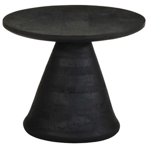 vidaXL Side Table Black Ø50x40 cm Solid Wood Mango