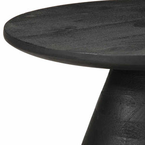 vidaXL Side Table Black Ø50x40 cm Solid Wood Mango