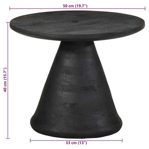 vidaXL Side Table Black Ø50x40 cm Solid Wood Mango