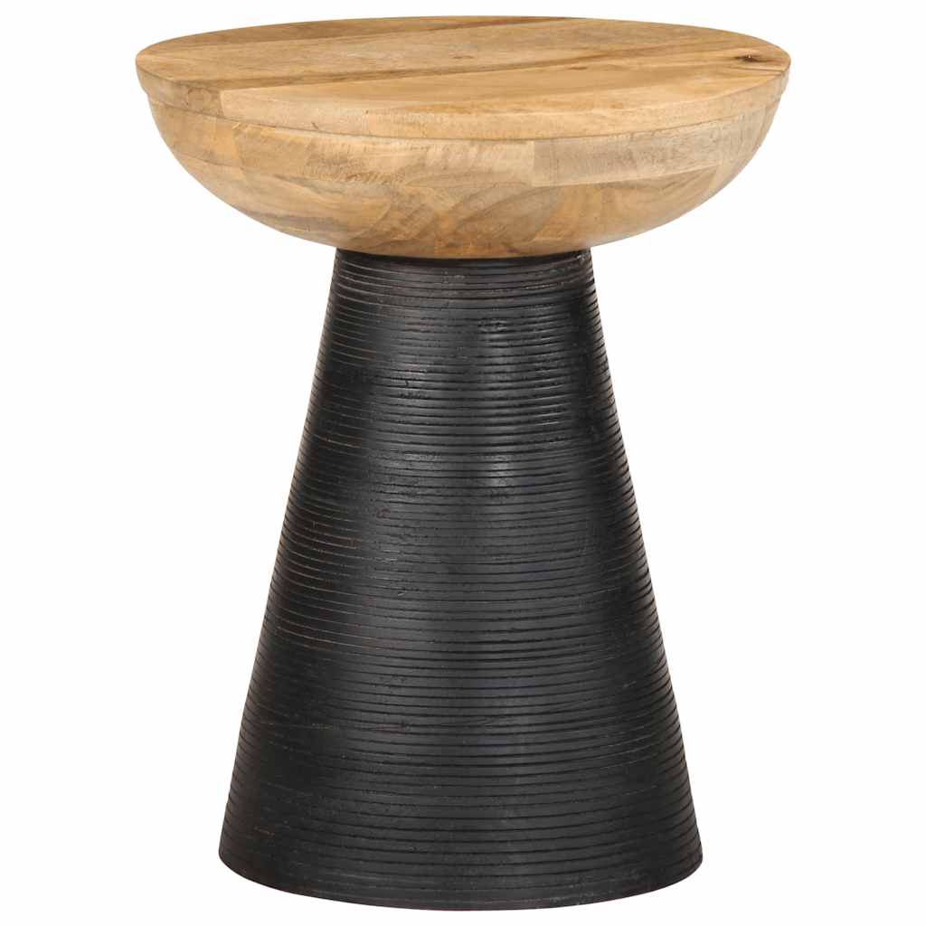 vidaXL Side Table Black Ø37x45 cm Solid Wood Mango