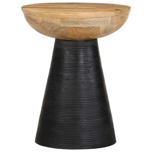 vidaXL Side Table Black Ø37x45 cm Solid Wood Mango