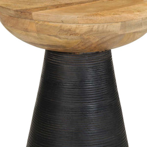 vidaXL Side Table Black Ø37x45 cm Solid Wood Mango