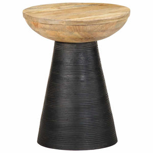 vidaXL Side Table Black Ø37x45 cm Solid Wood Mango