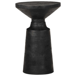 vidaXL Side Table Black Ø33x50 cm Solid Wood Mango