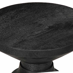 vidaXL Side Table Black Ø33x50 cm Solid Wood Mango