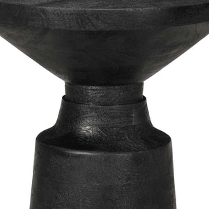 vidaXL Side Table Black Ø33x50 cm Solid Wood Mango