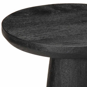 vidaXL Side Table Black Ø30x60 cm Solid Wood Mango