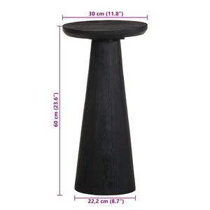 vidaXL Side Table Black Ø30x60 cm Solid Wood Mango