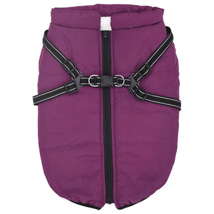 vidaXL Dog Coat with Harness Waterproof Reflective Purple 4XL