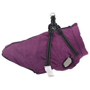 vidaXL Dog Coat with Harness Waterproof Reflective Purple 4XL