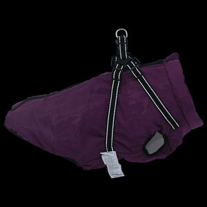 vidaXL Dog Coat with Harness Waterproof Reflective Purple 4XL