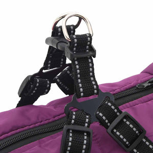 vidaXL Dog Coat with Harness Waterproof Reflective Purple 4XL