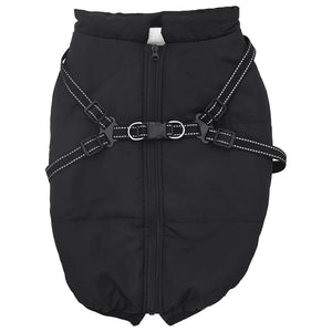 vidaXL Dog Coat with Harness Waterproof Reflective Black 6XL