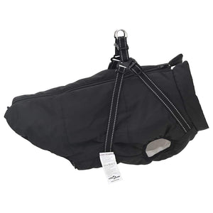 vidaXL Dog Coat with Harness Waterproof Reflective Black 6XL