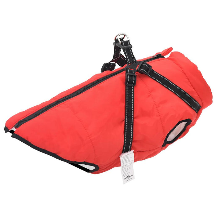 vidaXL Dog Coat with Harness Waterproof Reflective Red 4XL